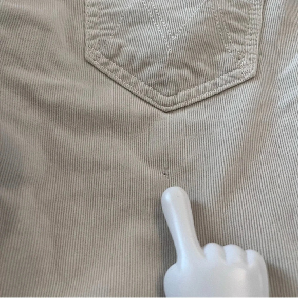 Mother Jeans Women 24‎ White Corduroy Insider Crop Step Fray Hopscotch Chalk - Picture 8 of 9
